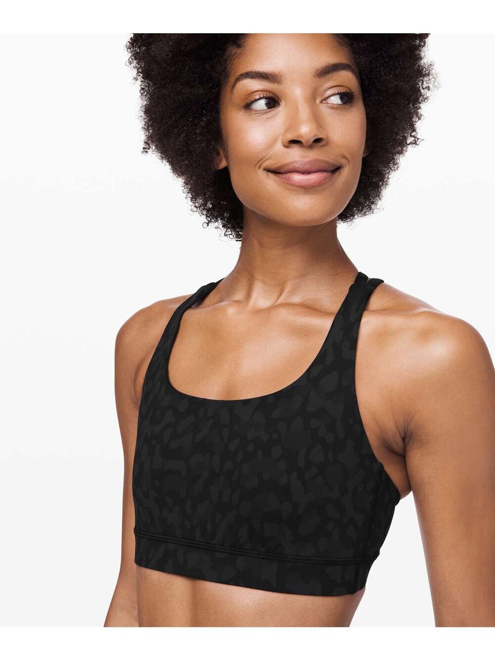Lululemon Energy Bra  Camo Deep Coal Medium Support Sports Bra Womens Size 8